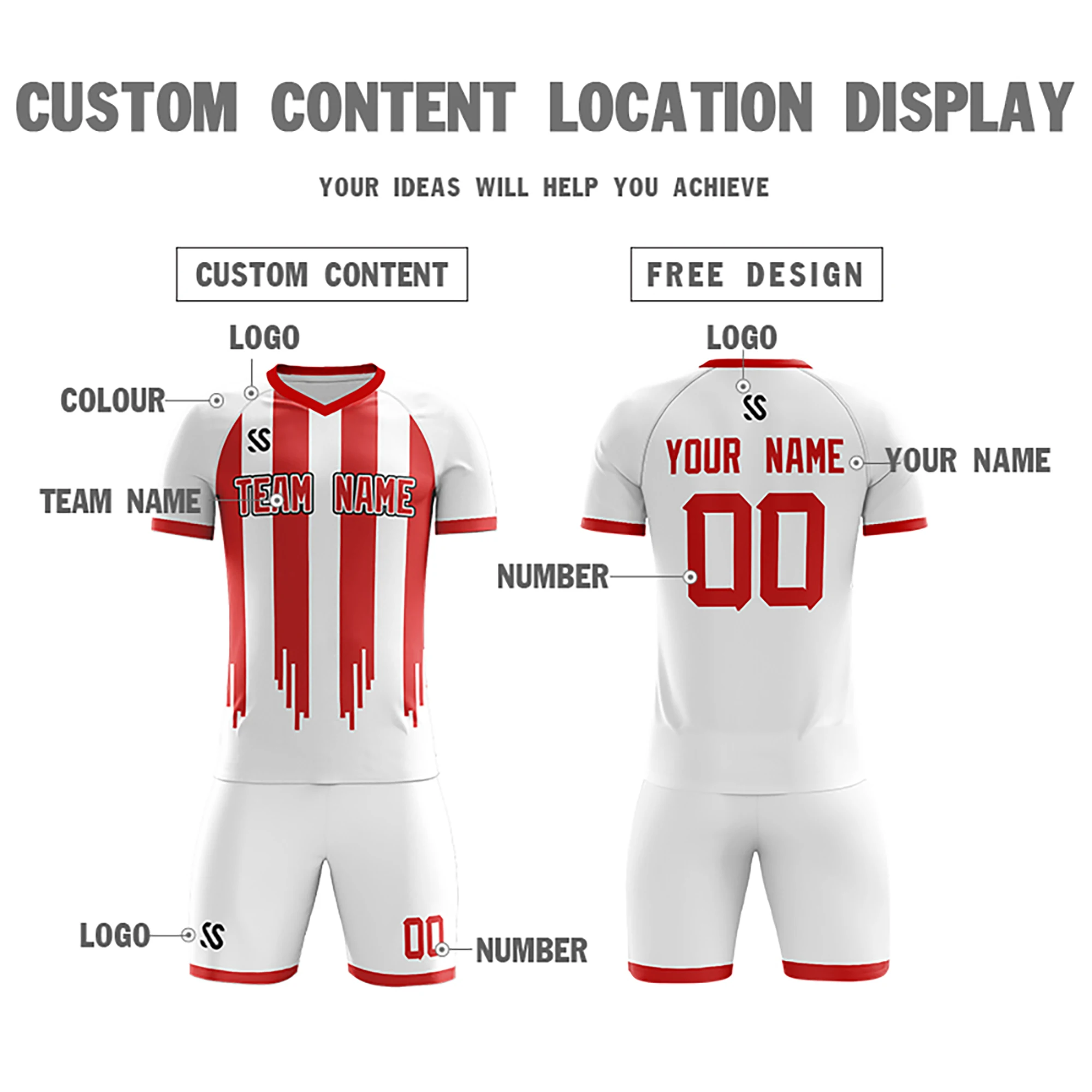 Men/Kids Custom Soccer Jersey Sets Personalized Vertical Stripes Print Team Player Name Number Outdoor Game Sport Shirt