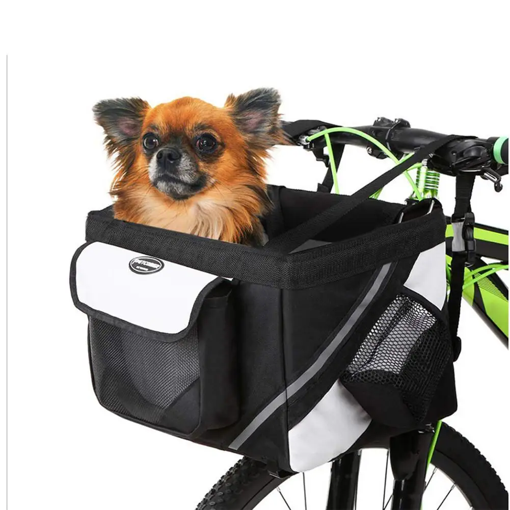 Pet Dog Bicycle Bag Dogs Baskets Bike Handlebar Front Basket Small Cat Dog Nest Puppy Cats Bed Carrier For Travel Shopping