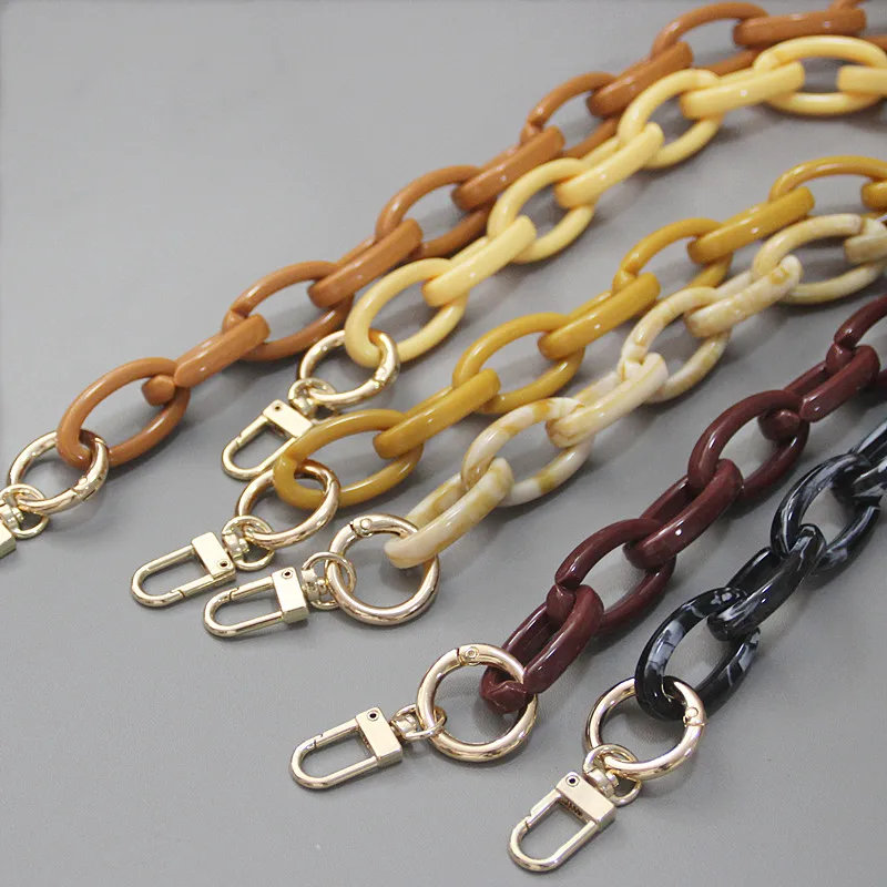 DIY New Fashion Woman Handbag Accessory Chain Beige Acrylic Green Resin Black Luxury Strap Women Clutch Shoulder Purse Chain