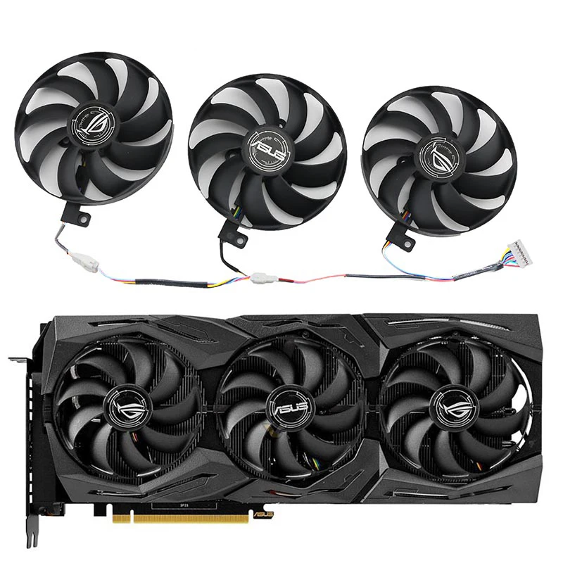 NOWY 87MM T 129215 SU dla ASUS RTX2070 ROG STRIX-GeForce RTX 2060 Super 2080 Ti lub RX 5600 XT RX 5700XT Wentylatory 7PIN RTX2060 GPU