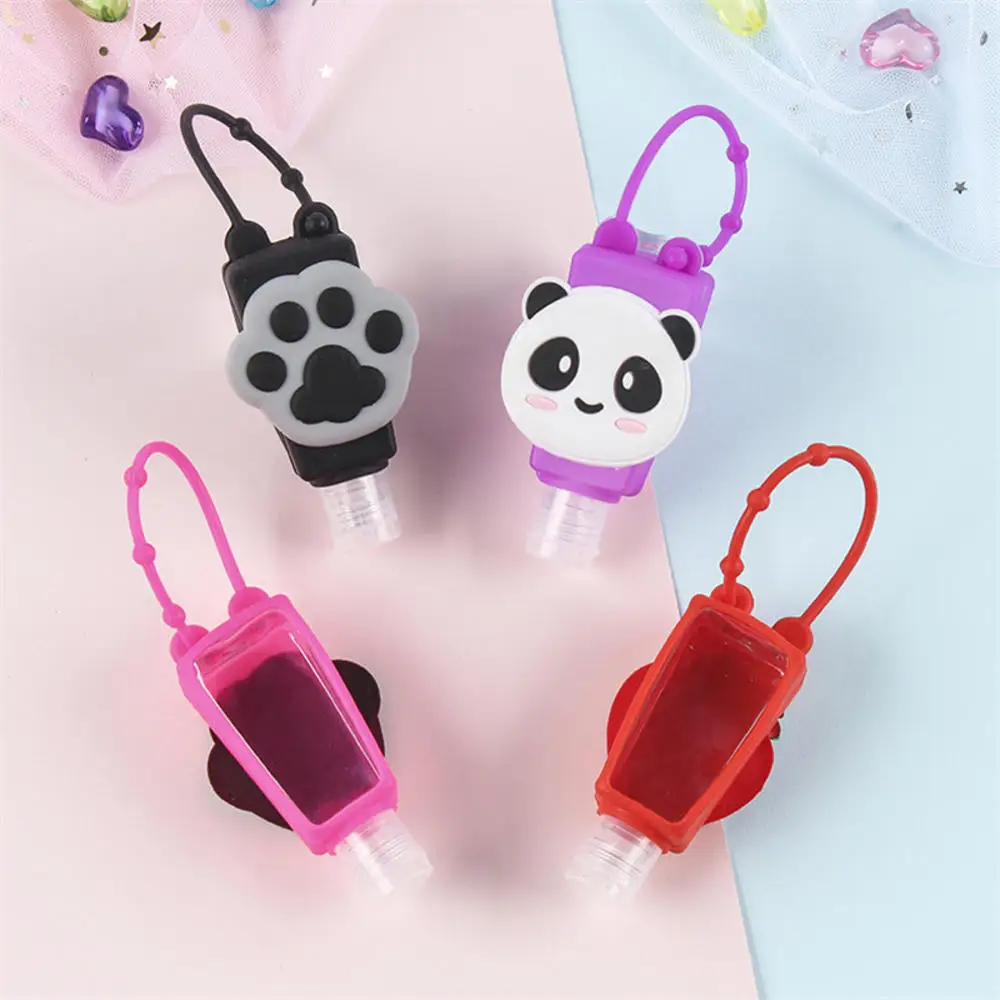 30ML Cute Cartoon Animals Silicone Mini Hand Sanitizer Holder Travel Portable Gel Holder Hangable Liquid Dispenser Containers