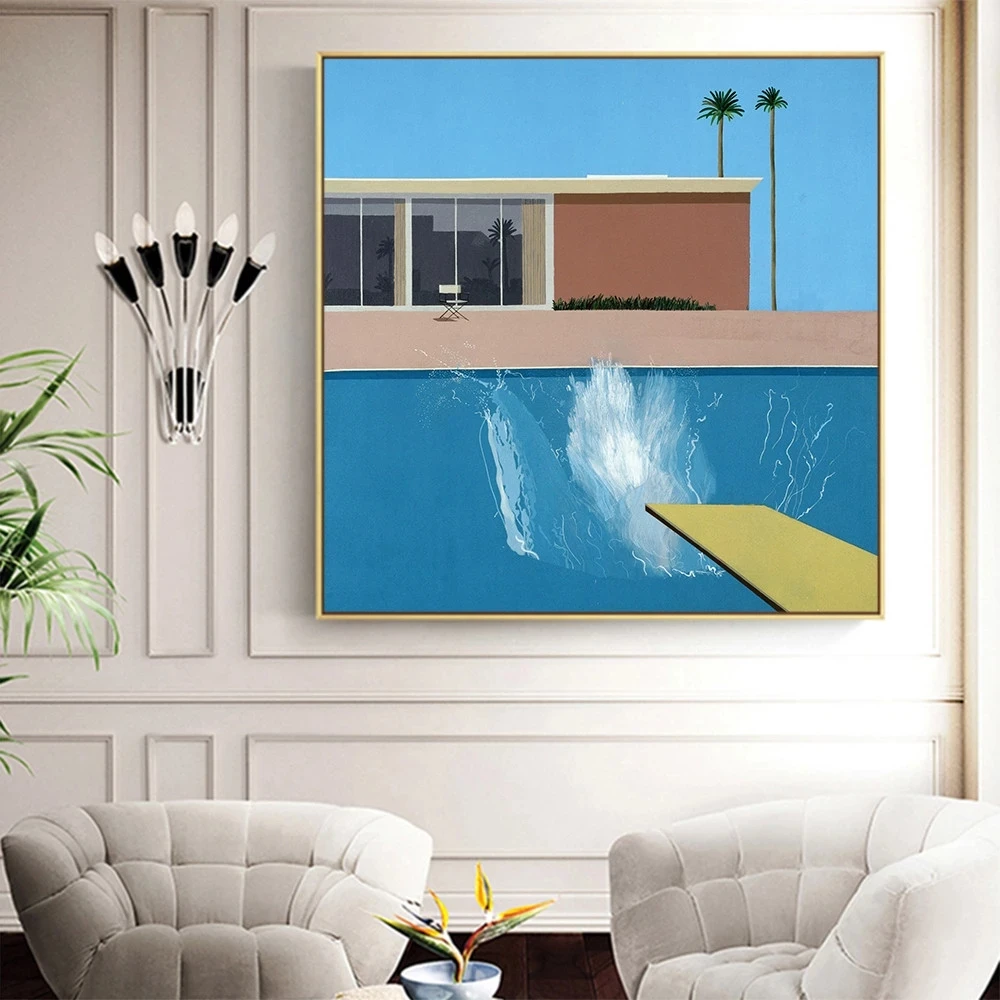 Splash Abstract Swimming Pool Canvas Painting Posters and Prints Quadros Wall Art Picture For Living Room Decoration Cuadros