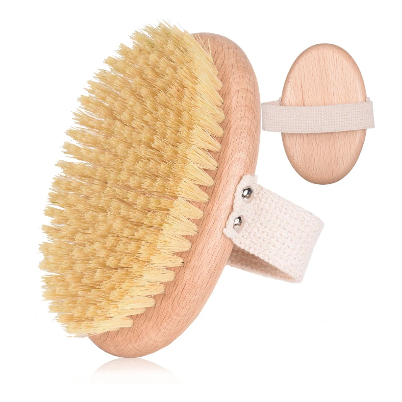 

100pcs Natural Sisal Exfoliating Dry Brush Wooden Massage Body Brush Biodegradable Vegetarian Bath Brush D30