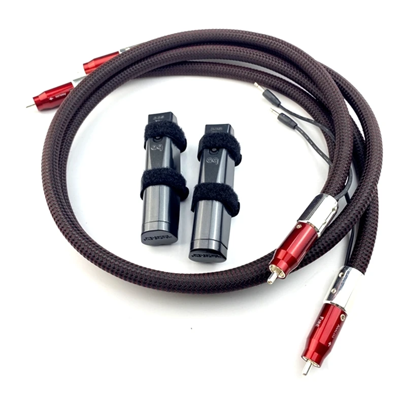 Pair HiFi Audio Interconnect Line Fire Analog Silver Plated RCA Cable