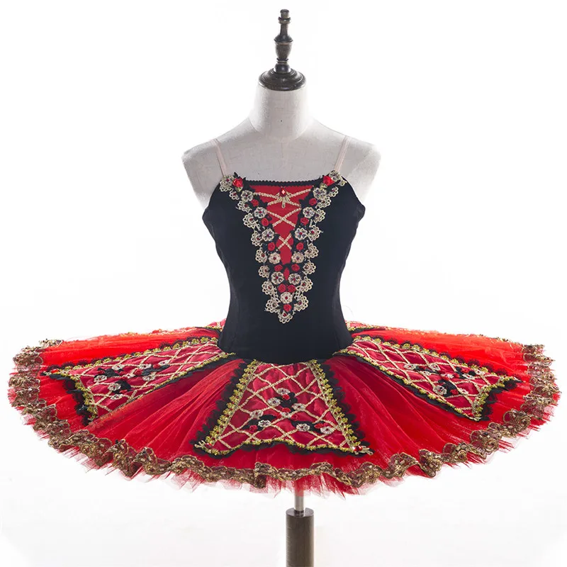 Fashion High Quality 12 Layers Custom Size Professional Ballet Dance Red Adult Performance Tutu