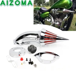 Motorcycle Spike Air Intake Filter For Honda VTX1300 VTX 1300 1995-2019 2020 2021 CNC Aliminum Chrome Cone Air Cleaner Kits