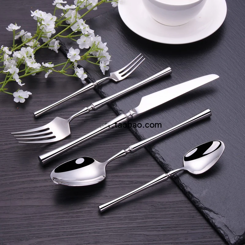 20Pcs/set 18/10 Stainless Steel Dinner Black Gold Dinnerware Set Knife Fork Spoon Cutlery Set Kitchen Tableware Silverware Sets