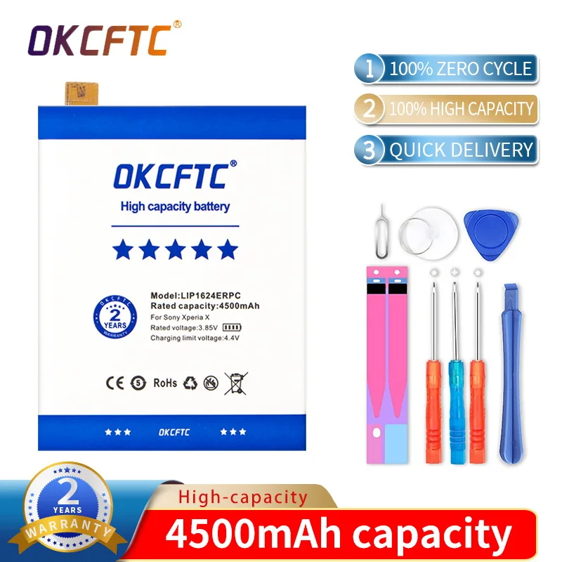 Original OKCGTC F8131 Battery for Sony XPERIA X PERFORMANCE F8131 F8132 4500mAh LIP1624ERPC