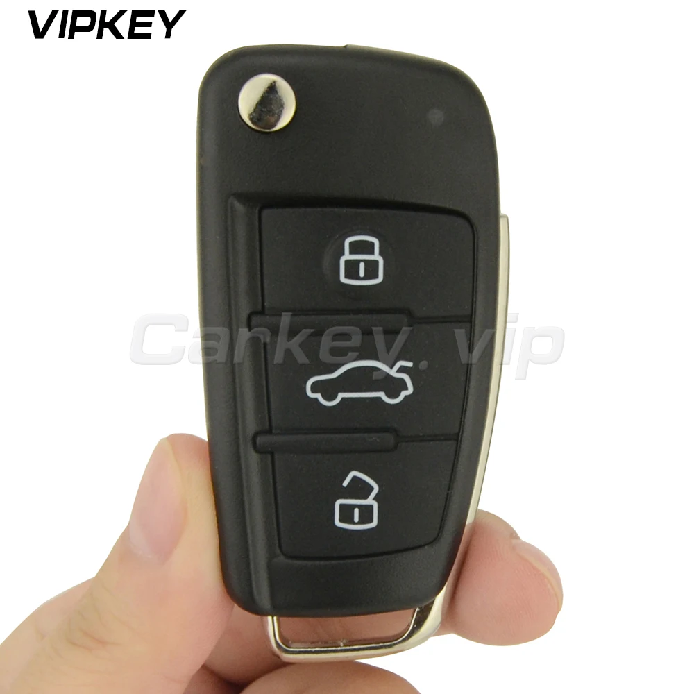 Remotekey 2pcs 8P0837220D 3 Button 433 Mhz ID48 Chip HU66 Blade 8P0 837 220 D For Audi A3 TT 2006 - 2013 Flip Remote Key