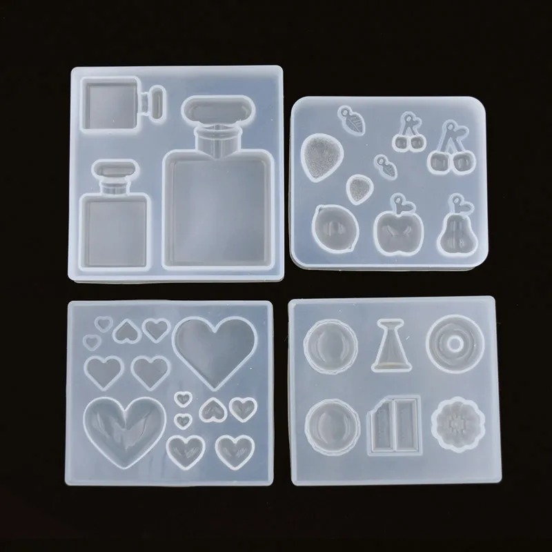 

1PC Perfume bottle Silicone Mold for jewelry making heart fruitsResin jewelry tool UV epoxy resin molds decorative crafts