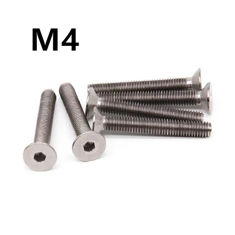 

10PCS M4x6/8/10/12/14/15/16/20/22/35mm GB70.3 Titanium Screws TA2/GR2 Fastener Metric Titanium DIN7991 Countersunk head hex bolt