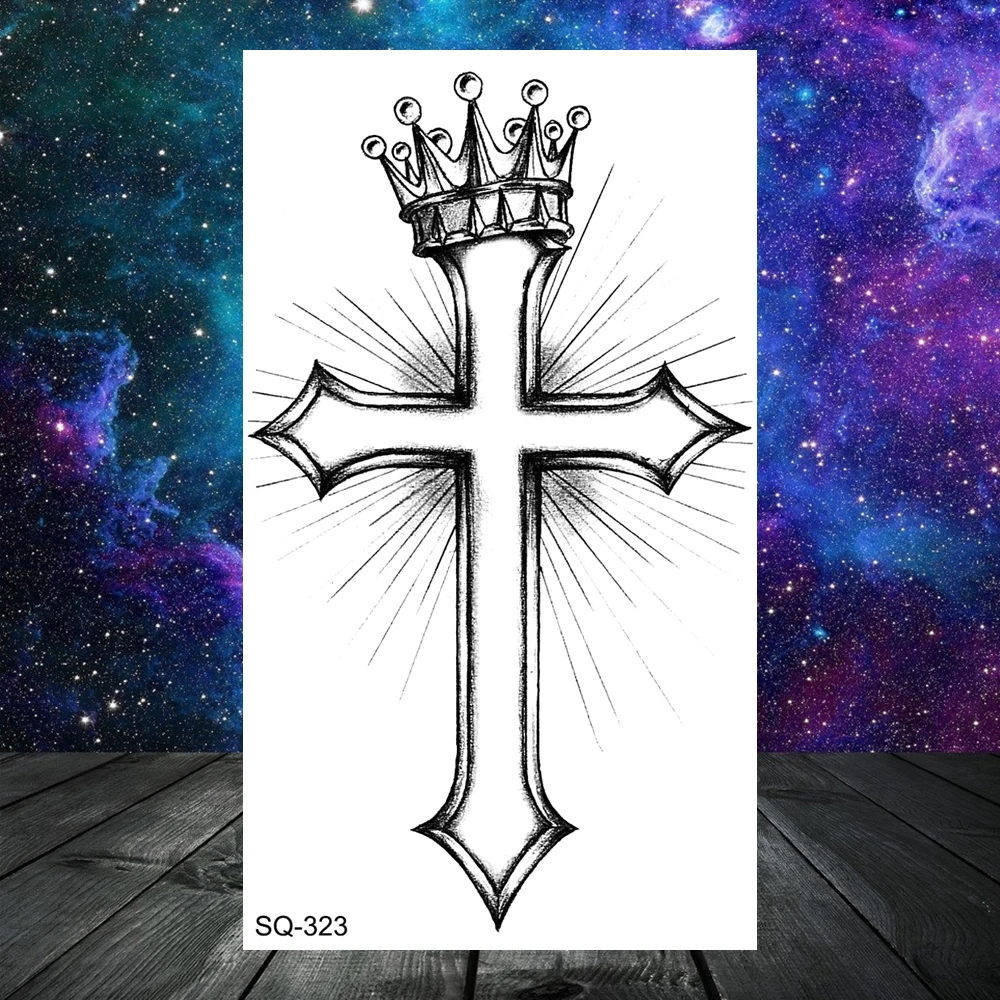 Tatouages Temporaires Croix Injecteur 3D, Faux Tatouage Réaliste, Tête de Mort, Fleur, Couronne, Pissenlit, Adultes, Femmes, Hommes, Salle, 7,5