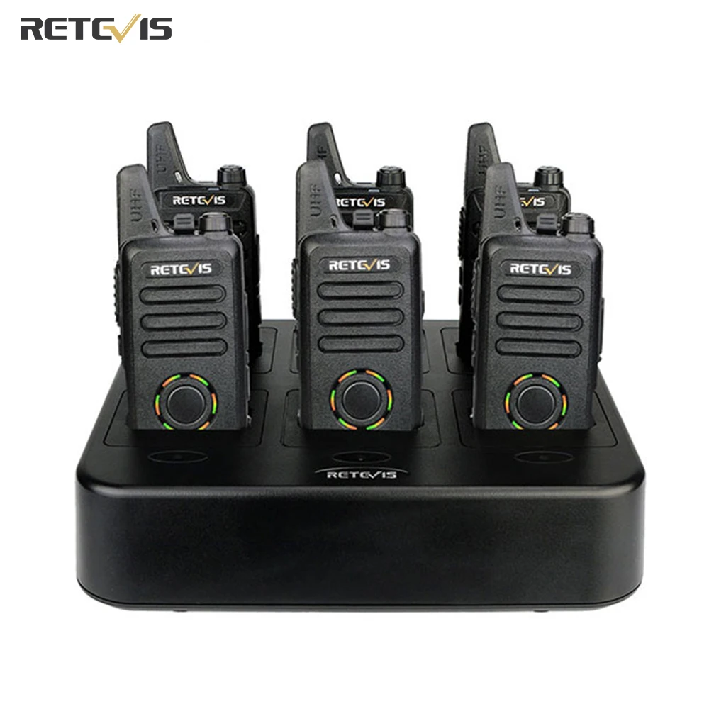 Retevis RT22S Mini Two Way Radio Walkie Talkie 6 sztuk + sześć-Way ładowarka VOX wolne ręce hotelu/restauracji/Supermarket walkie-talkie