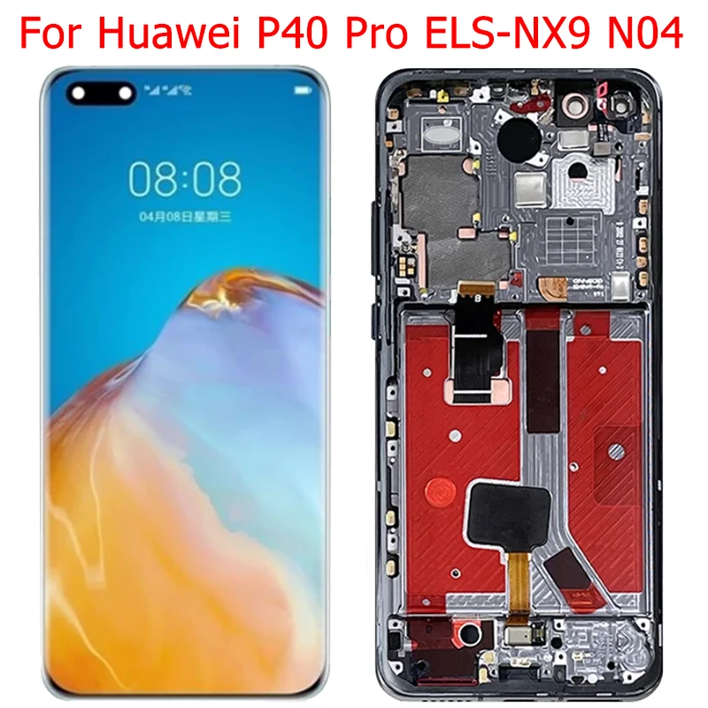 

For Huawei P40 Pro LCD Display Touch Screen With Frame 6.58" P40 Pro ELS-NX9 ELS-N04 LCD Screen Digitzer Panel Parts