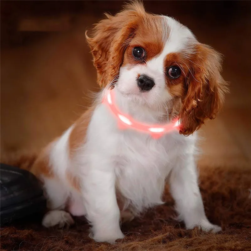 Dog Collar Lamp Belt Sling  Silicone Waterproof Night Walking Safety Lamp 3 Flashing Modes Light For Pet Cats Dogs Collar