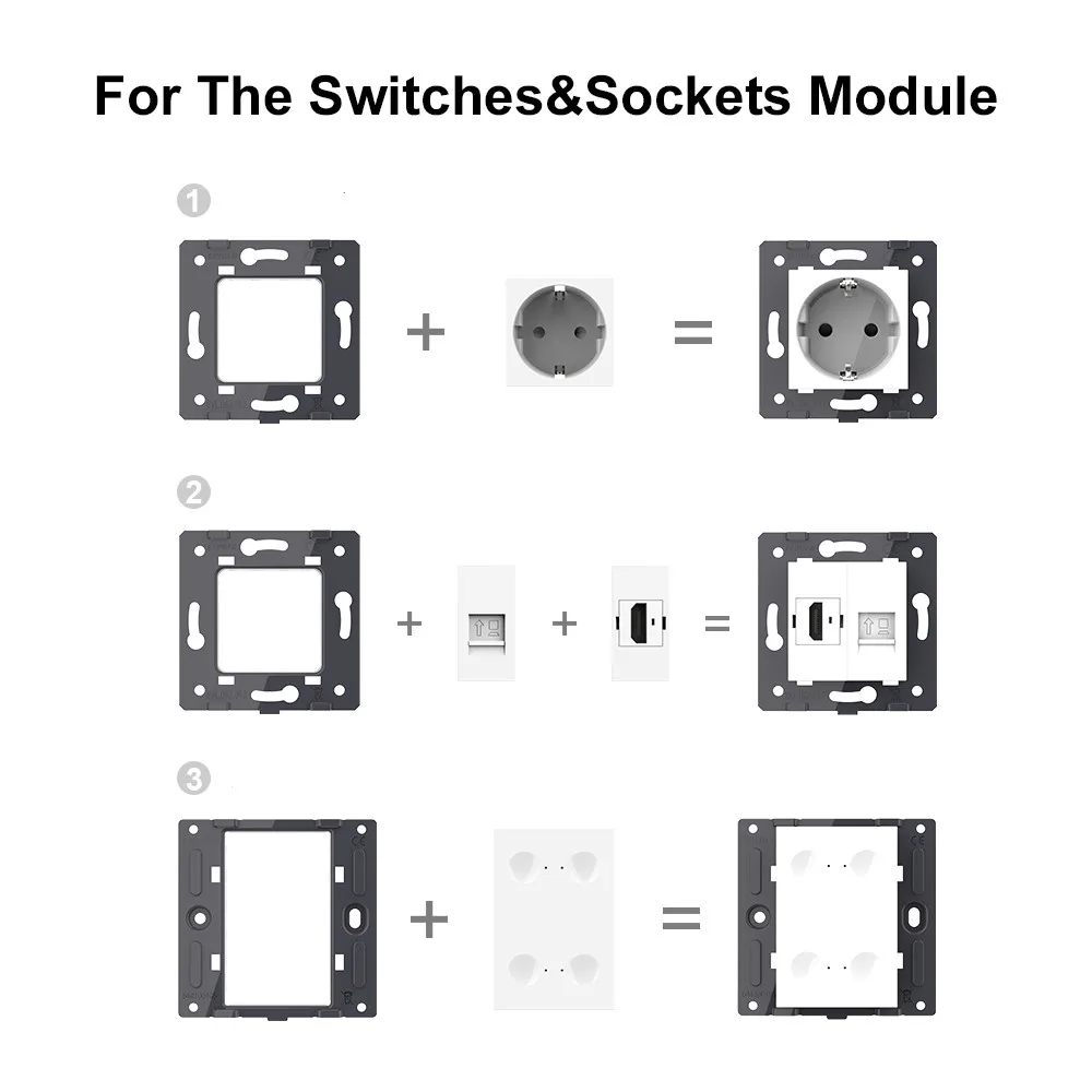 LIVOLO Metal PlateTo Fix With Switches&Sockets,Suitable for Different Size,Acessories Products Iron Plate 3pcs/Lot