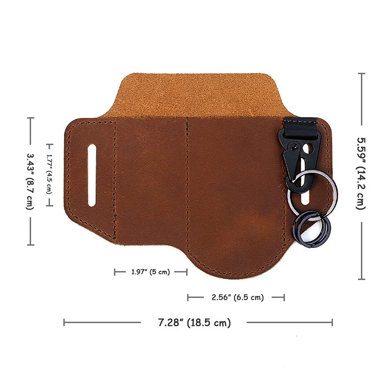 EASYANT Leather Sheath EDC Pocket Organizer with Key Holder Holster Belt Tools Pouch