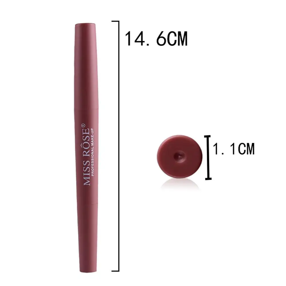 MISS ROSE 2 In 1 Matte Lipstick Lip Liner Nude Lipliner Makeup Waterproof Lipstick Pen Long Lasting Lip Pencil Makeup