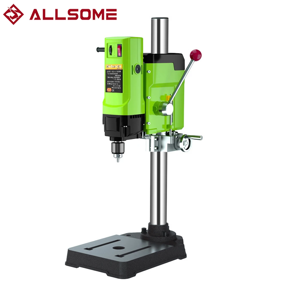 ALLSOME 880W Mini Bench Drill Press Liftable Electric Drill Table Tools Variable Speed Drilling 1.5-13mm Chuck Drilling Machine