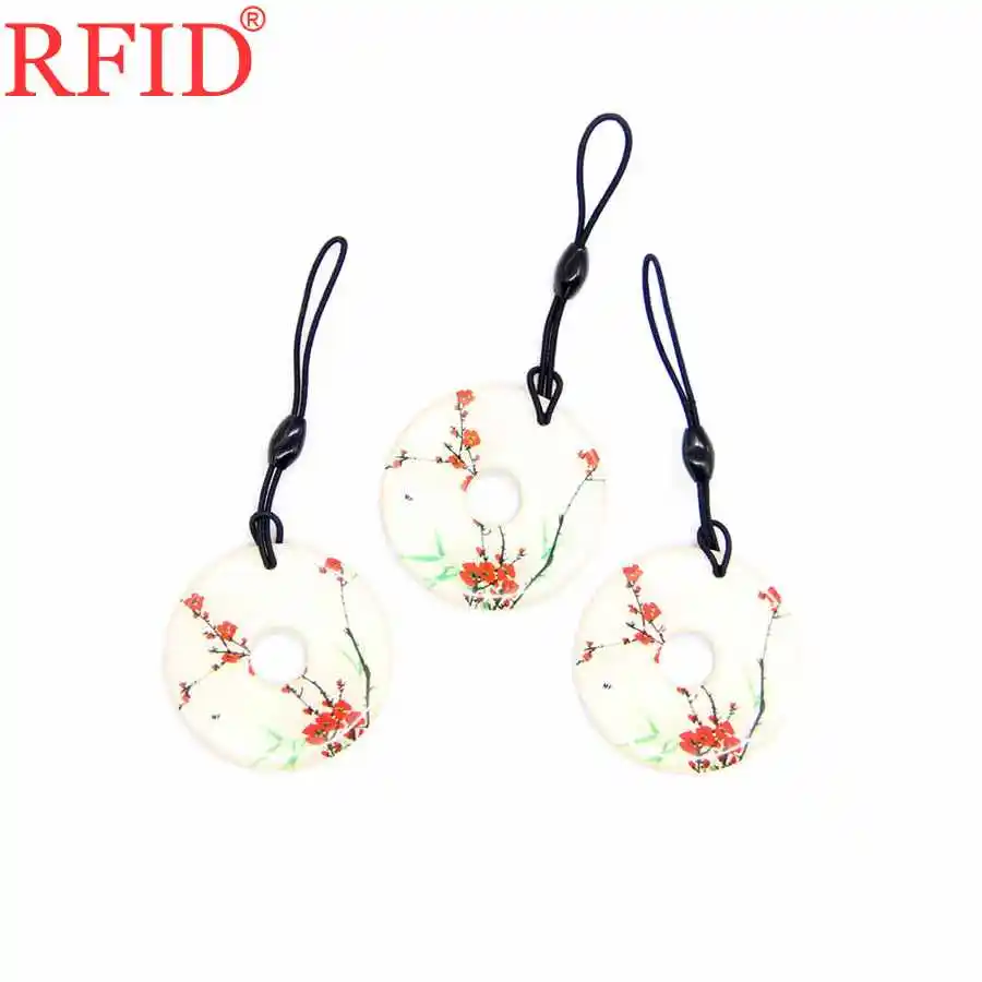 UID S50 1K 13.56Mhz Changeable Rewritable NFC Key Fob Badge Token Tag IC Card Circular Dropping Glue Keychain Fast Shipping 1pcs