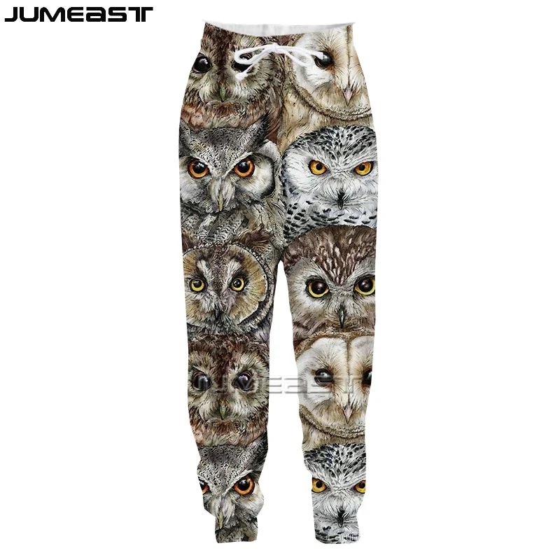 

Jumeast Men's Clothing 3D Animal Owl Oversized Streetwear Harajuku Casual Women Long Pants Sweatpants Fashion Spring Trousers