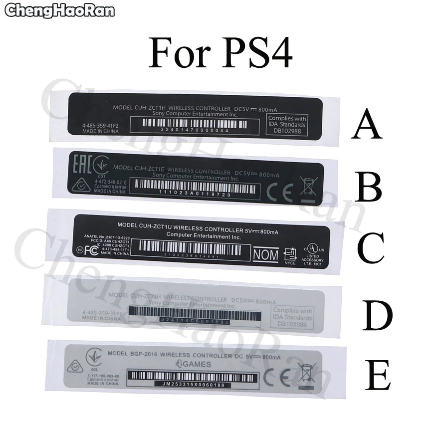 ChengHaoRan 1pcs For PS4 Repair Parts housing Shell Slim Back Lable Sticker for PS4 Controller Label Back Paster Lable