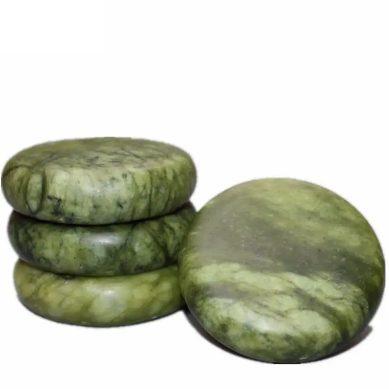 4pcs / 2pcs 8*8cm natrual hot spa Green Jade basalt essential oil mushroom massager rocks volcanic energy stone for body massage