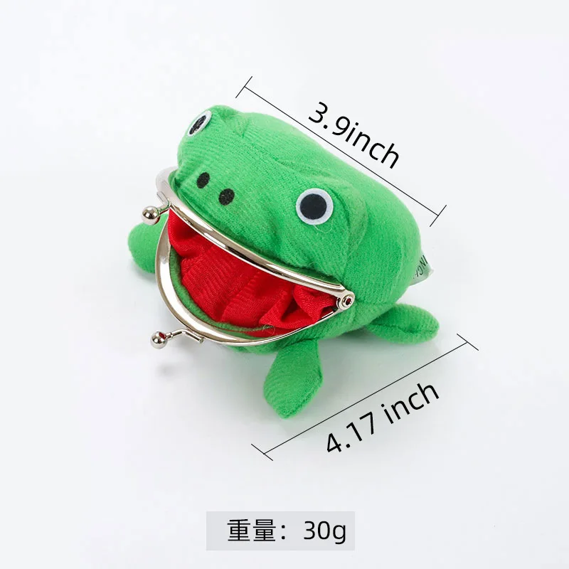 Novelty Adorable Anime Frog Wallet Coin Purse Key Chain Cute Plush Frog Cartoon Cosplay Purse For Women Bag Accessories