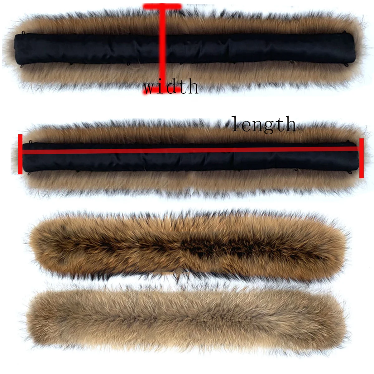 Col en Fourrure group pour Parkas, Écharpe Chaude en Fourrure de Raton Laveur Naturel, Grandes Écharpes, Doudoune Homme, Chapeau en Fourrure, 75 cm,