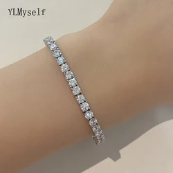 2mm-5mm Cubic Zirconia Of 7/8/9 inch Copper Jewelry White Yellow Bangle Tennis Bracelet