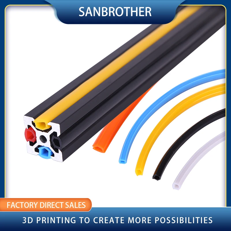 1meter CNC 2020 series 6mm 8mm 10mm flat seal for 2020 aluminum profile soft Slot Cover Panel red/Orange/black/blue Ender 3 CR10