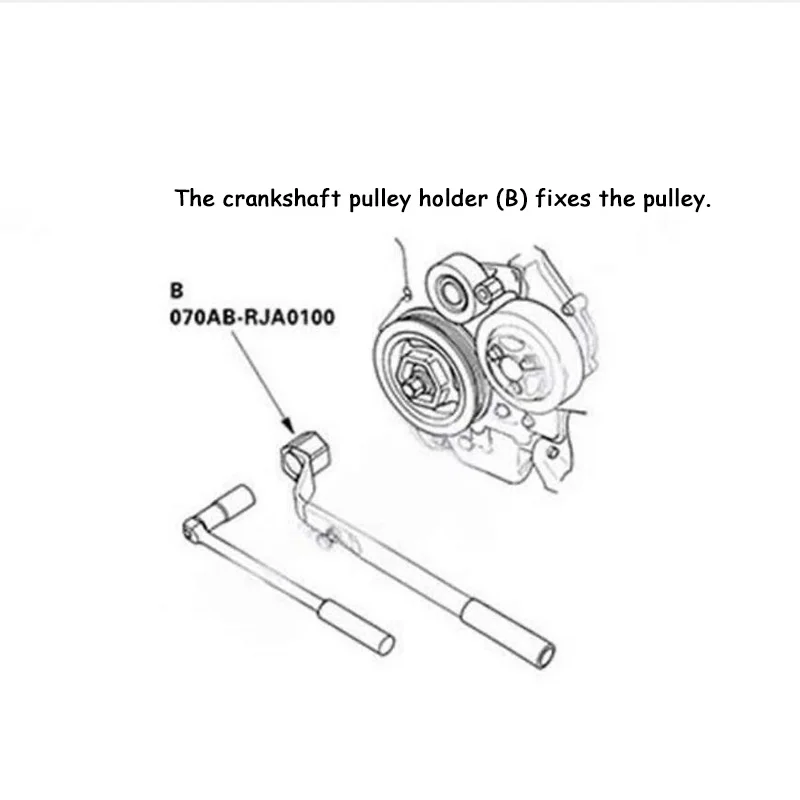 50mm Crankshaft Crank Pulley Wrench Holder & 19 mm Harmonic Balancer Socket For Honda Acura Engines