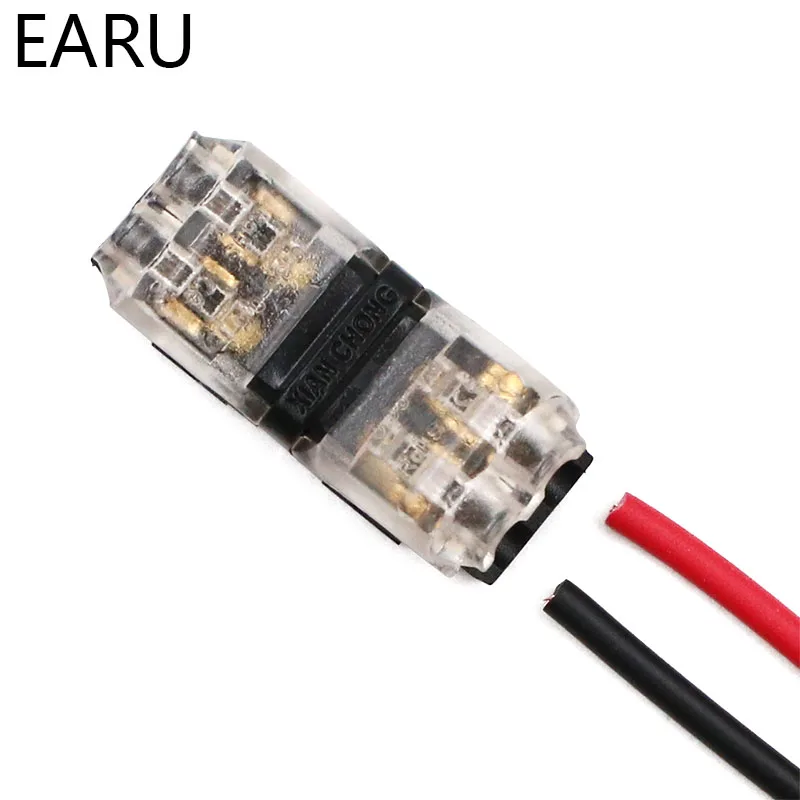 5 Pcs 2pin Spring Connector Wire With No Welding No Screws Quick Connector Cable Clamp Terminal Block 2 Way Easy For Led Strip