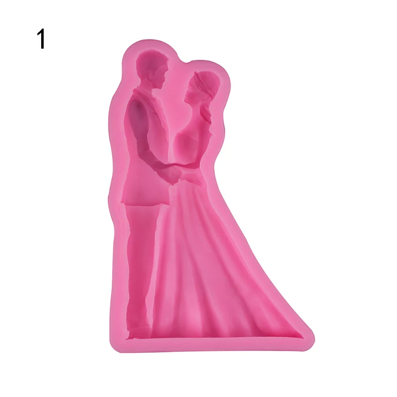 Bride and Groom Silicone Cake Mold 3D Wedding Blessing Fondant Mould Cake Decorating Tools Chocolate Baking Gumpastes Mold