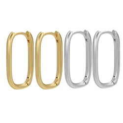 ZHUKOU Gold Color Small Hoop Earrings Geometric Rectangle Women Hoop Earrings Fashion Earring Jewelry Wholesale VE447