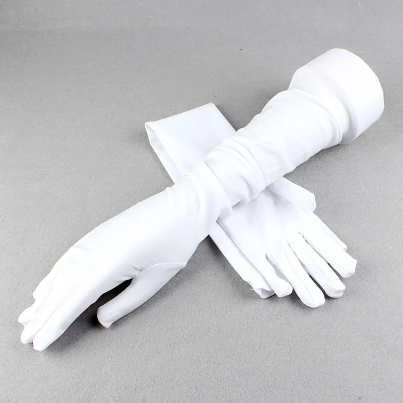 51CM Long Summer Women Thin Breathable Sun Protection Anti-UV Gloves Outdoor Drive Cycling Cover Scar Arm Sleeve Solid Soft