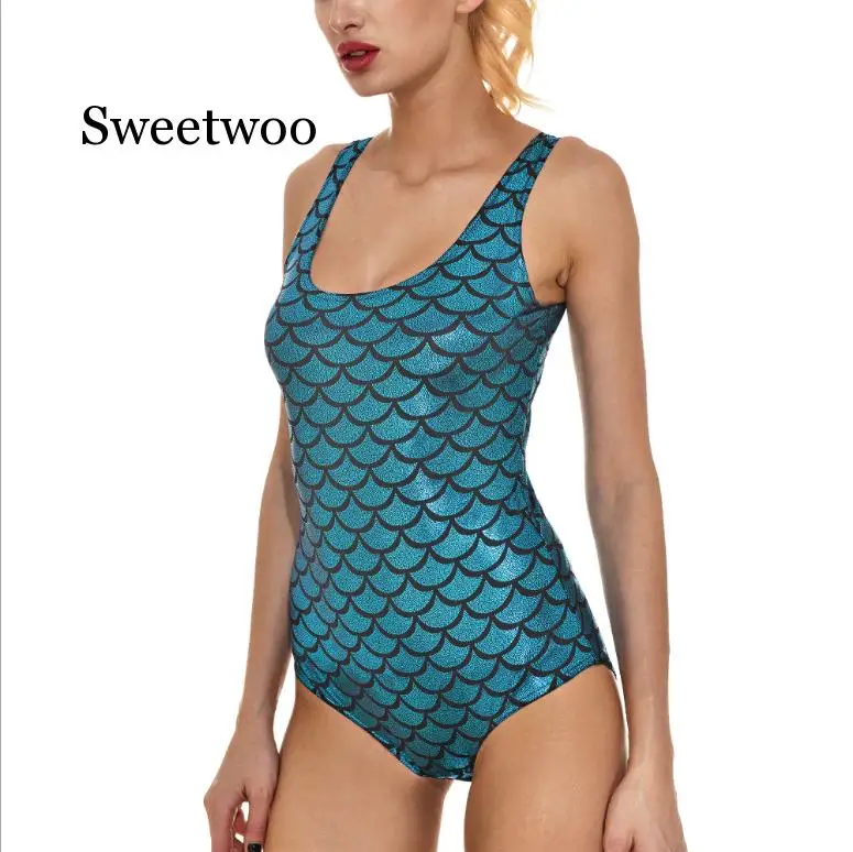 SWEETWOO 2020 Women's European and American Fashion Personalized Fish Scale One-Piece Swimsuit