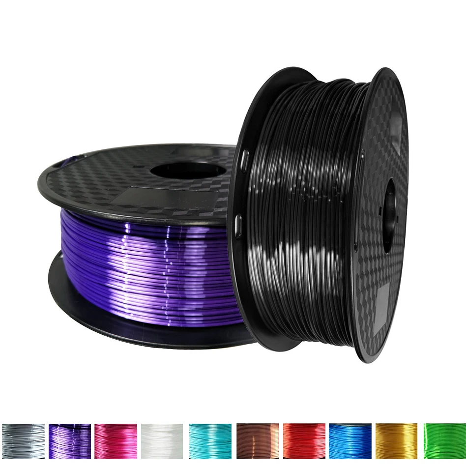 1KG 1.75mm Spool Silk PLA 3D Printer Filament Copper Black Blue White Rainbow PLA Printing Material 3d Filaments For 3D Machine