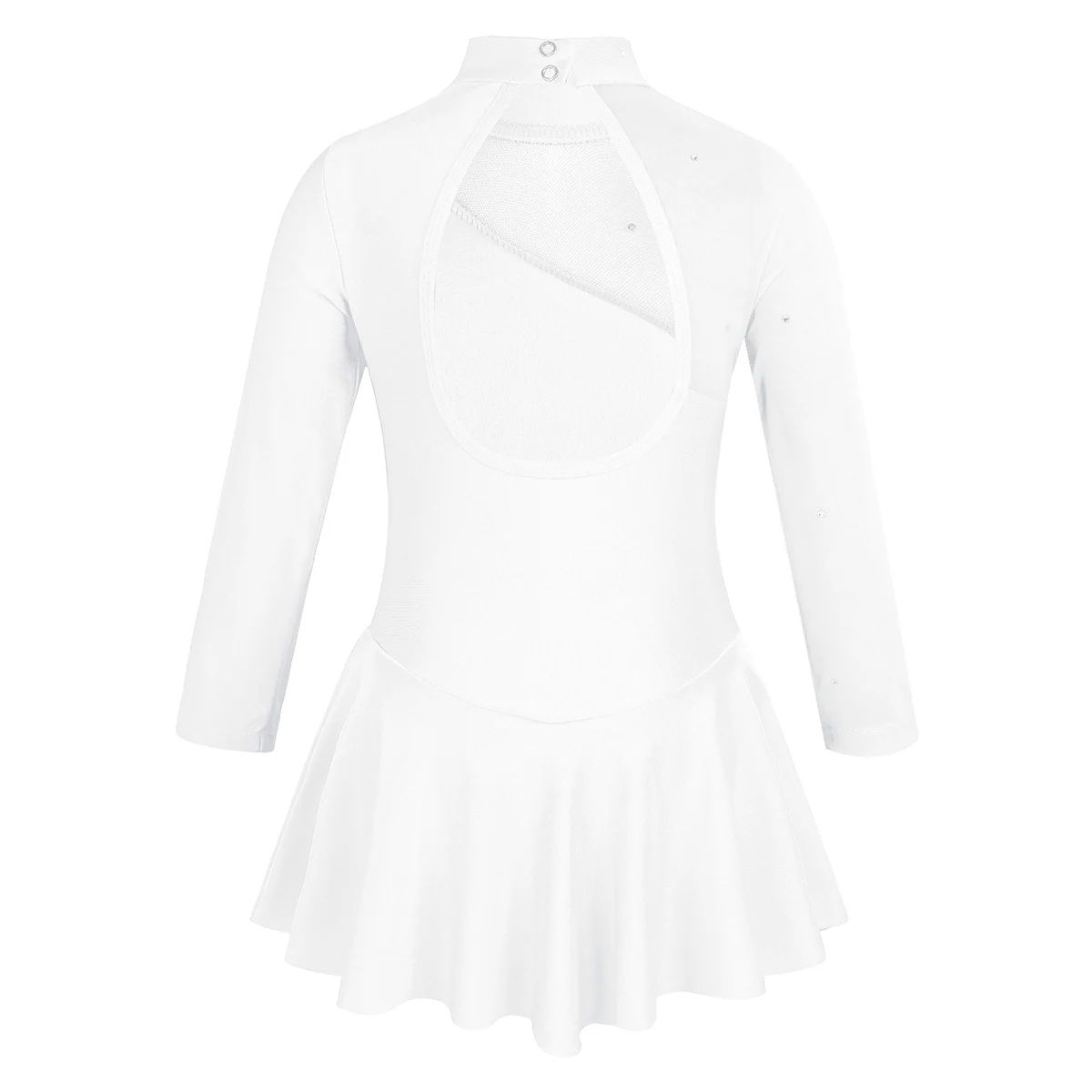 Robe de Patinage sur Glace pour Fille, Tenue de brevLyrique, Ballet, Vêtements de brevAcrobatique, Tutu en Maille Transparente à Manches sulf