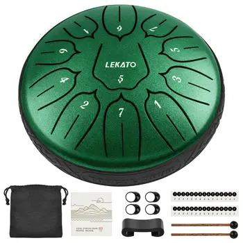 LEKATO 6 ''ลิ้นกลอง11หมายเหตุ D Tune Handpan เครื่องดนตรีอุปกรณ์เสริมกลอง Pad ถัง Sticks กระเป๋าถือ
