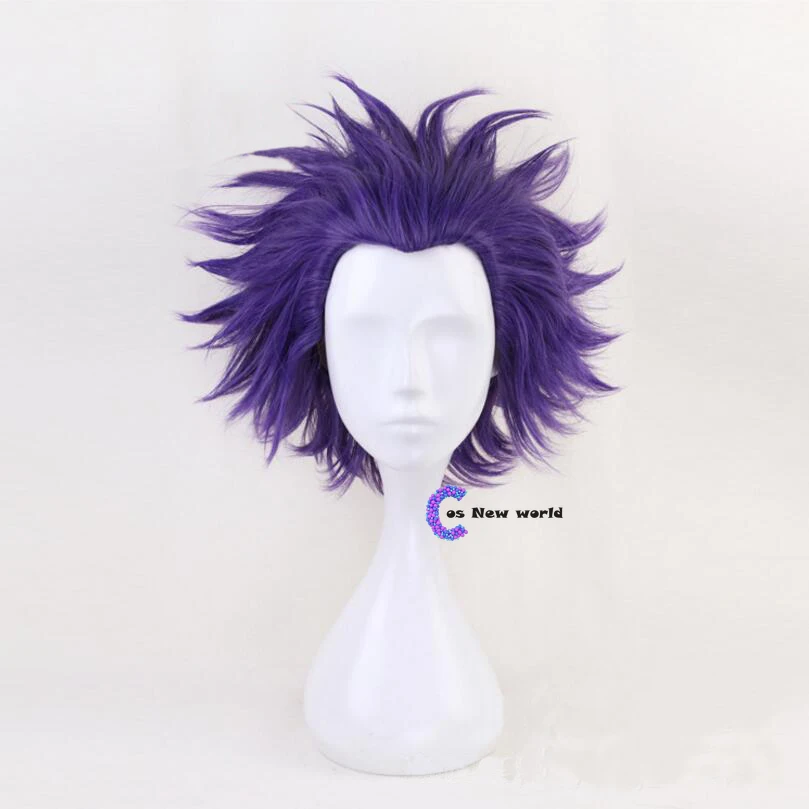 2020 New Boku no Hero Academia Shinsou Hitoshi Wig Cosplay Costume My Hero Academia Men Women Short Purple Hair Halloween Wigs