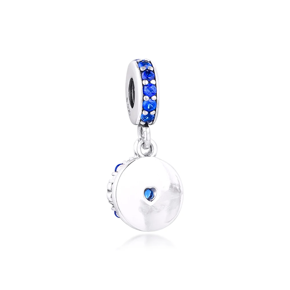 Sparking Blue Heart Dangle With CZ Silver kralen voor sieraden maken Fits 925 Silver Original Charms Bracelets For Woman DIY