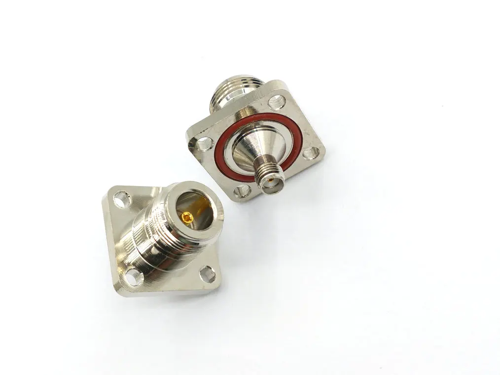 20 stücke kupfer RF Connector N/SMA-KKF N-Typ Weiblichen Zu SMA Weibliche Header Flansch Befestigung Platte 25MM X 25MM Multifunktionale Adapte