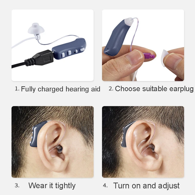 16 Channel Digital Hearing Aids Rechargeable Audifonos Sound Amplifier Professional Hearing Aid BTE Audifonos for Deafness