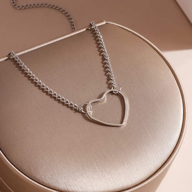 Aihua Mode schöne Mädchen Schlüsselbein Kette Liebe Herzen Halsketten & Anhänger für Frauen prägnante ol Halsketten Geburtstags geschenke – Detail 3