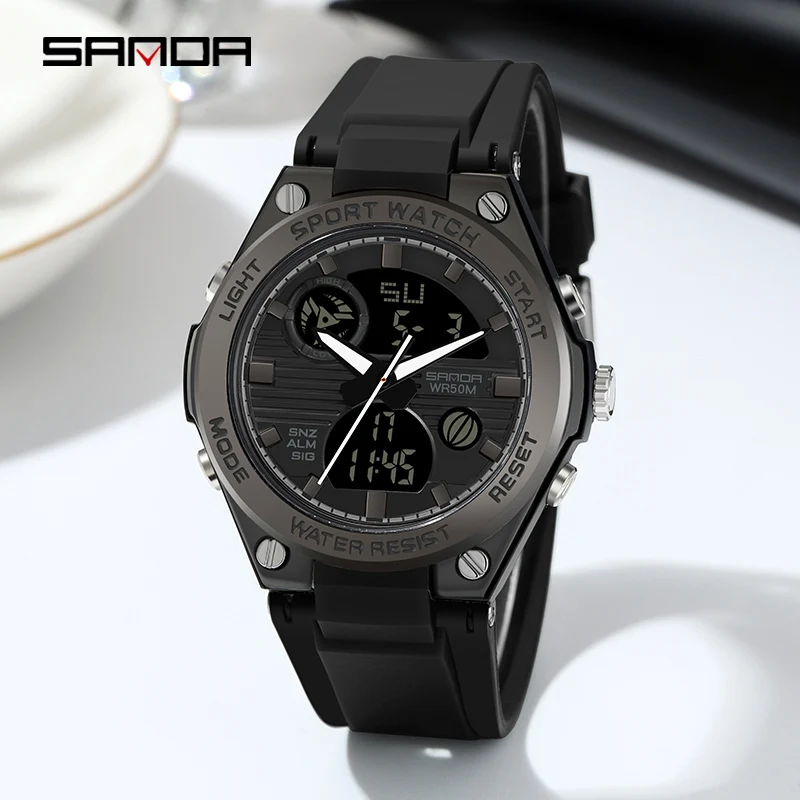 SANDA Brand Watches Men Women Students Waterproof Running Seconds Calendar Luminous  Electronic Watch Sports Outdoor Watch