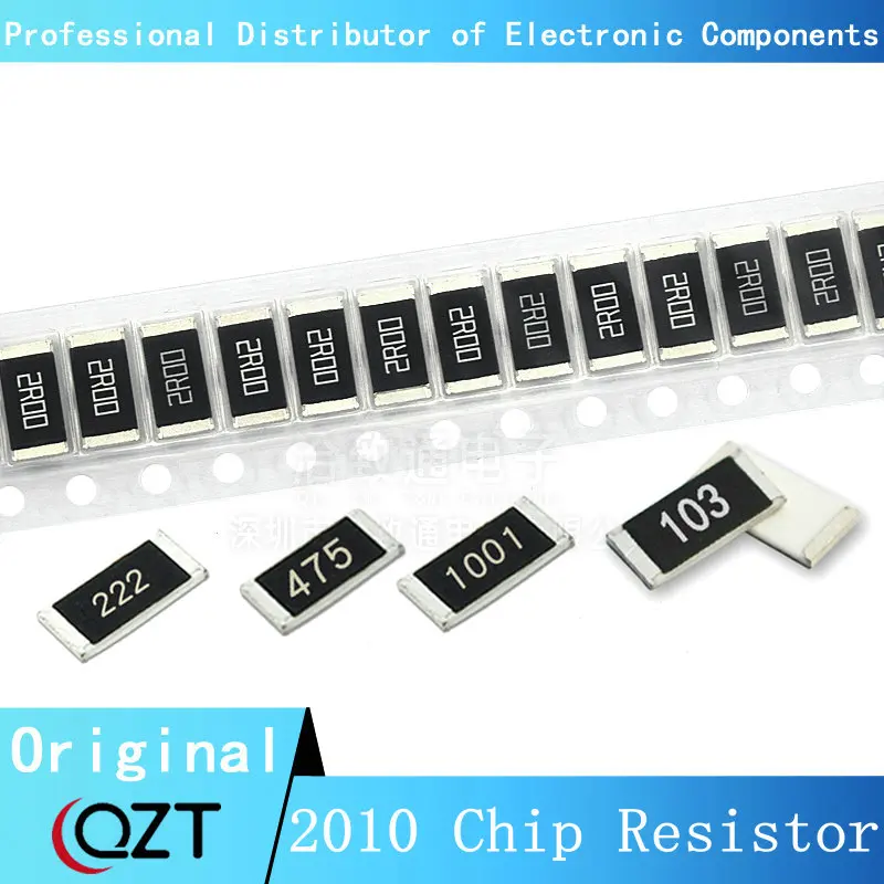 100pcs 2010 1% SMD resistor 0R ~ 10M 3/4W 0 1 10 100 150 220 330 470 ohm 1K 2.2K 10K 100K 1M 0R 1R 10R 100R 150R 220R 330R 470R