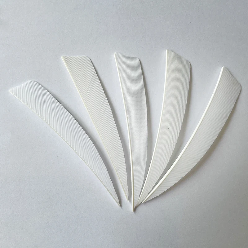 50pcs White Turkey Arrow Archery Feathers Shield Hunting Fletching Archery Accessories Crossbow Fletch Arrow Vanes