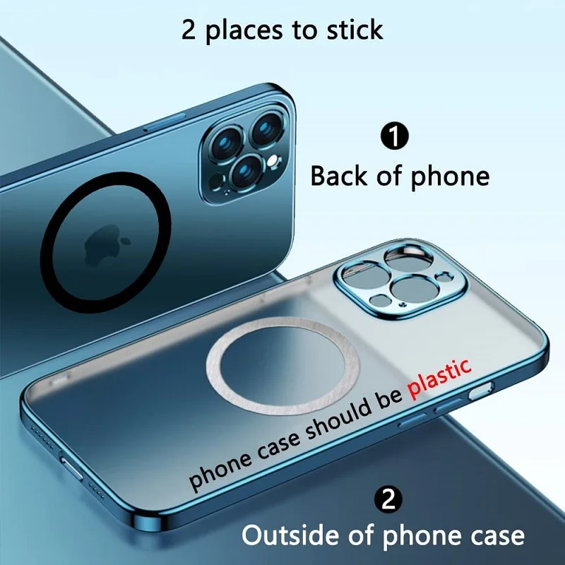 2er-Pack für Magsafe Magnetplatte Ring Universeller Metallaufkleber Unterstützt Kabelloses Laden Metallplatte für Magnet-Autohalterung – Detail 7