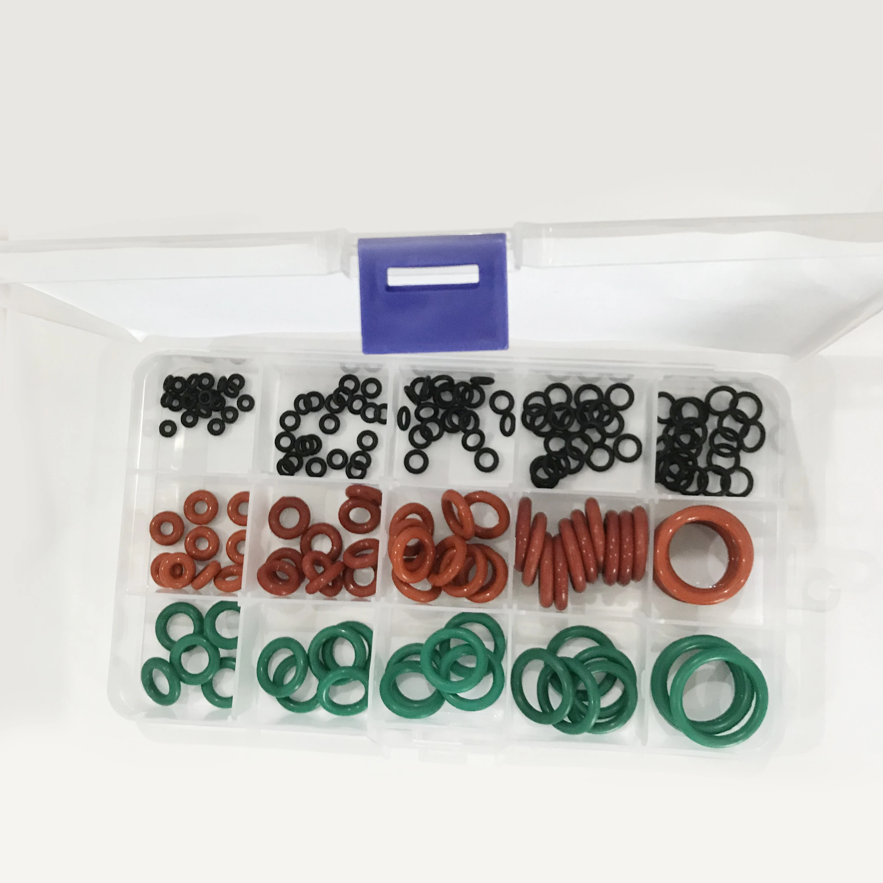 170Pcs 15 Sizes NBR Silicone FKM Rubber O Ring Set Gaskets O-Ring Kit Washer Seals Assortment O Ring Box For Car